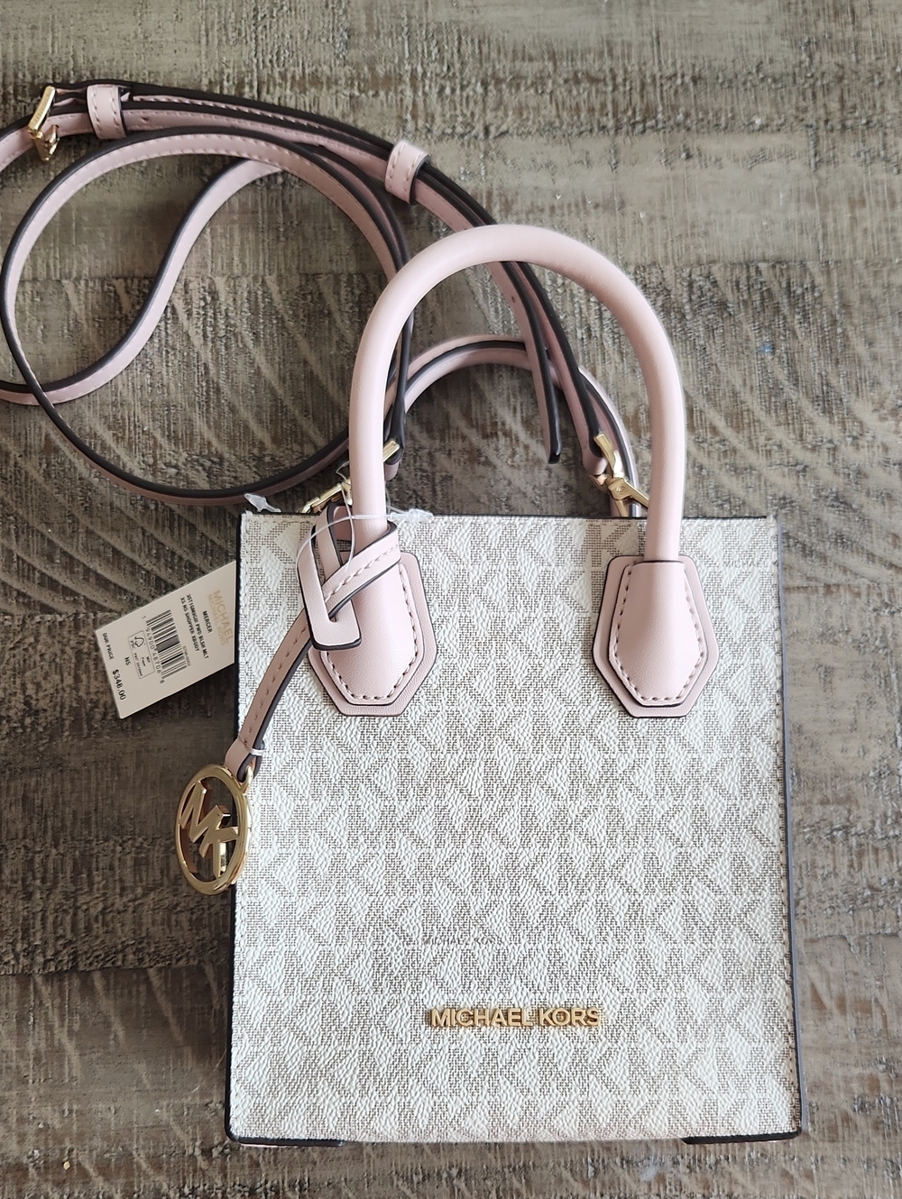 Michael Kors White and Pale Pink Mini Mercer Tote-New! Giftable!